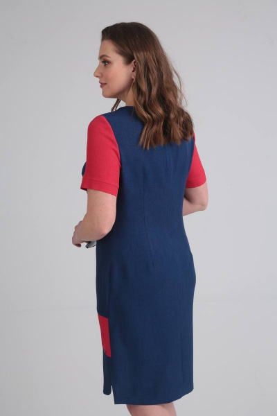 Платье Viola Style 0831 синий/красный - фото 2
