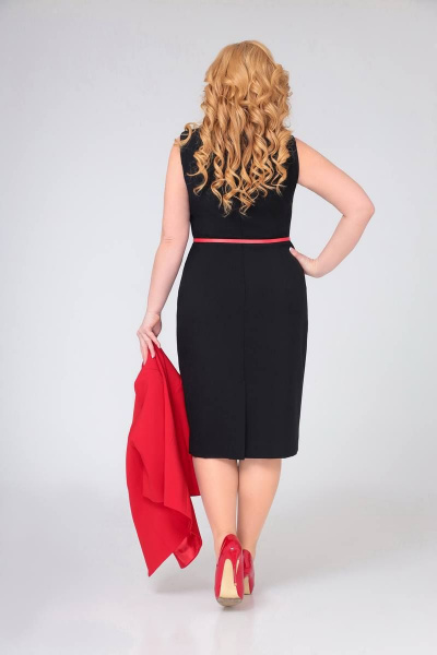 Жакет, платье Swallow 495 черный/красный - фото 10