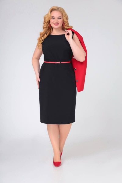 Жакет, платье Swallow 495 черный/красный - фото 6