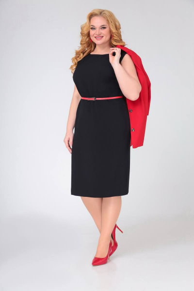 Жакет, платье Swallow 495 черный/красный - фото 5