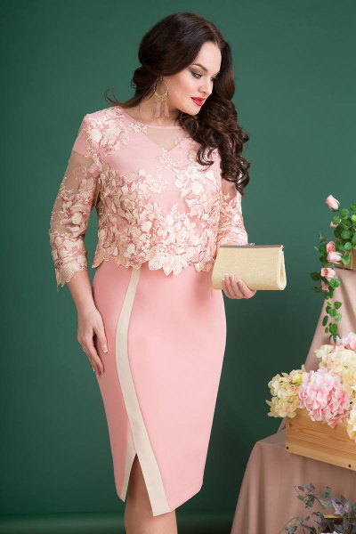 Блуза, платье Liliana 688N нежно-розовый - фото 1