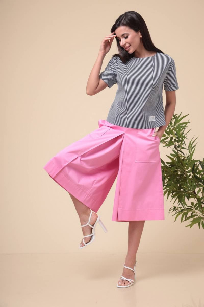 Блуза, брюки Romanovich Style 2-1971 полоска/розовый - фото 2