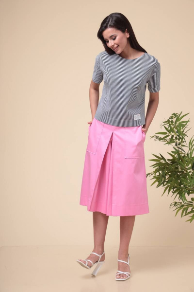 Блуза, брюки Romanovich Style 2-1971 полоска/розовый - фото 3