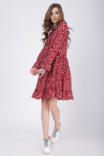 Платье LadisLine 1022 бордо - фото 2