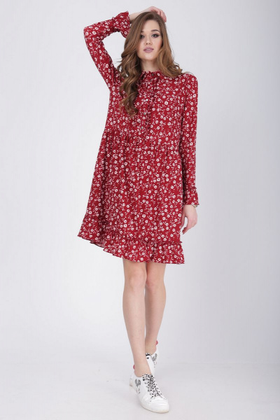 Платье LadisLine 1022 бордо - фото 4