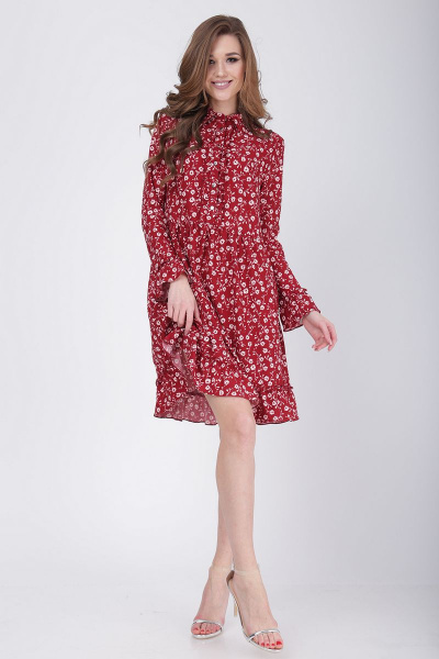 Платье LadisLine 1022 бордо - фото 5