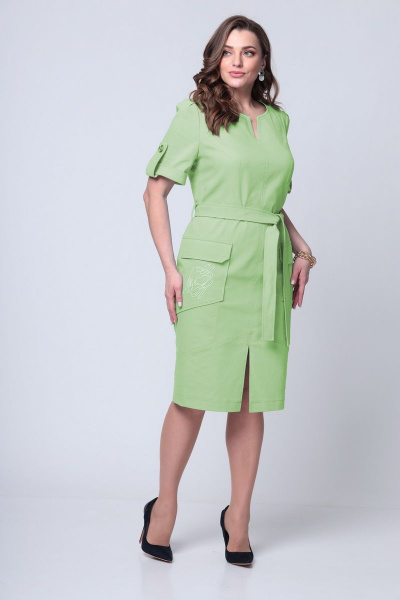 Платье ALEZA 1066 зеленый - фото 2
