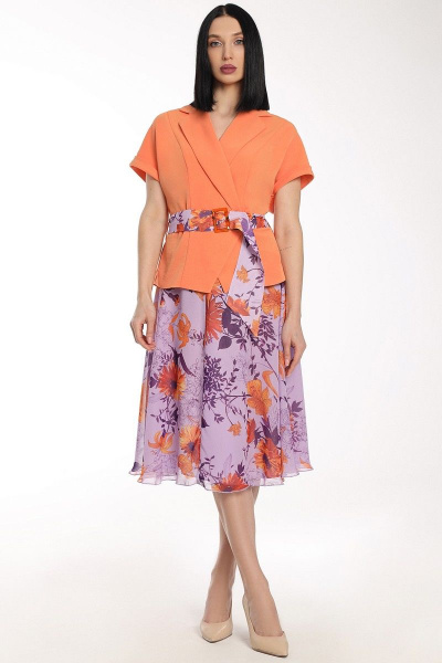 Жакет, юбка Мода Юрс 2683 оранжевый - фото 1