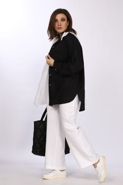Блуза Lady Secret 081 белый+черный - фото 4
