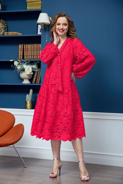 Платье Anastasia 789 красный - фото 1