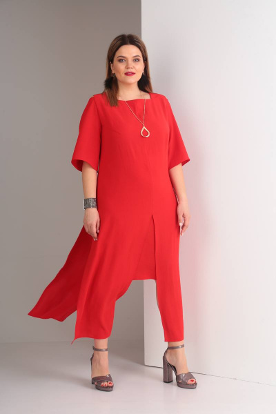 Туника, юбка Viola Style 2623 красный - фото 1