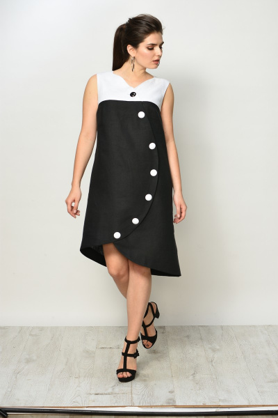 Платье MALI 479 черно-белый - фото 3