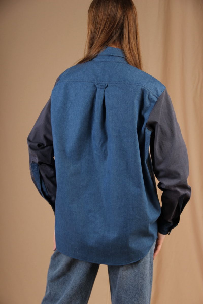 Рубашка TSURAN 43APATCH3.170 синий - фото 3