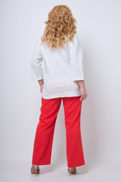 Блуза, брюки Michel chic 1273 белый+красный - фото 6