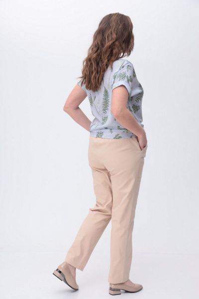 Блуза, брюки T&N 7224 лиловый_бежевый - фото 4