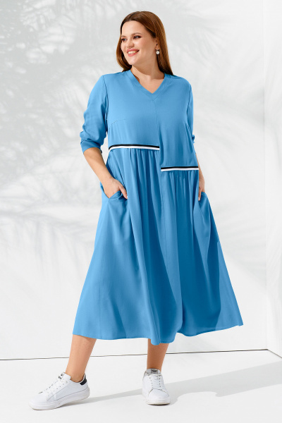 Платье Панда 86080w голубой - фото 1