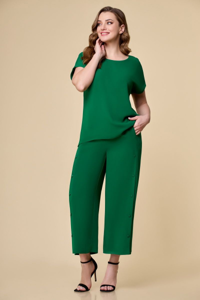 Блуза, брюки DaLi 3519 зелень - фото 2