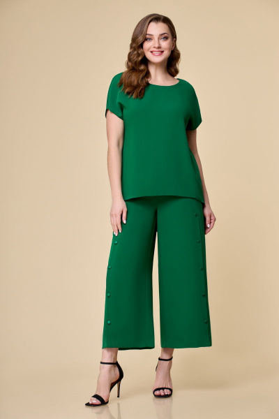 Блуза, брюки DaLi 3519 зелень - фото 1