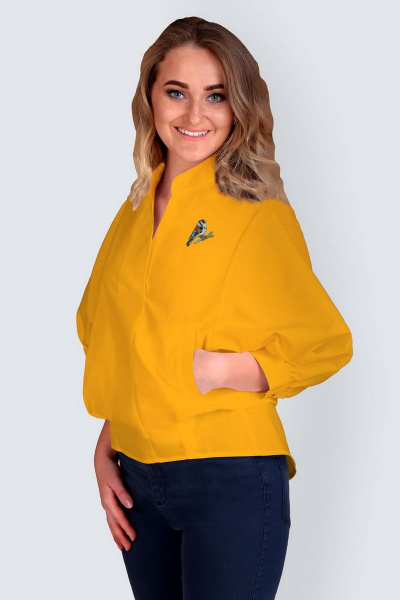 Блуза Таир-Гранд 62264 желтый-аппликация - фото 1
