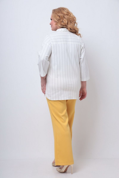 Блуза, брюки Michel chic 1273 белый+жёлтый - фото 5