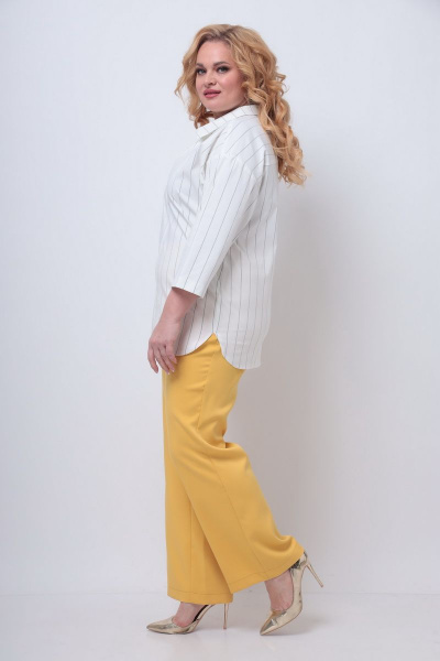 Блуза, брюки Michel chic 1273 белый+жёлтый - фото 4