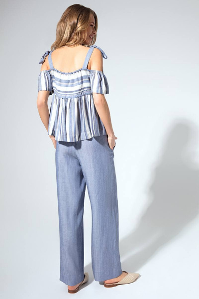 Блуза, брюки LaVeLa L4270 синий/полоска - фото 2