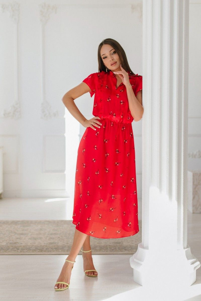 Платье Temper 407 красный - фото 1