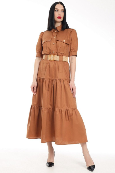 Платье Мода Юрс 2675 коричневый - фото 2