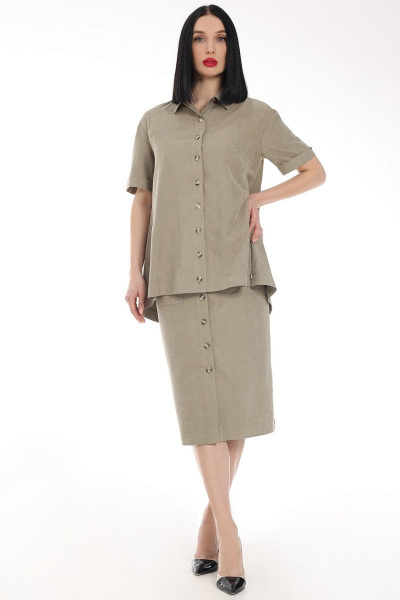 Блуза, юбка Мода Юрс 2689 хаки - фото 3