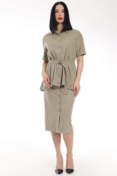 Блуза, юбка Мода Юрс 2689 хаки - фото 1
