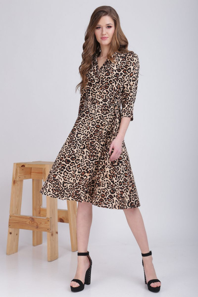 Платье LadisLine 1062 леопард - фото 1