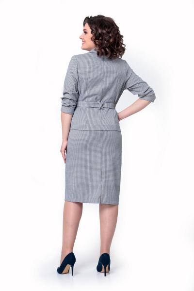 Жакет, юбка Мишель стиль 1043 сине-серый - фото 2