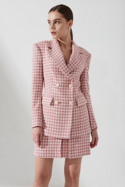 Жакет, юбка DAVYDOV 9007.1 розовый - фото 1