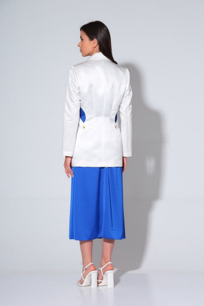 Жакет, платье Andrea Fashion 2232-2 белый+синий - фото 4