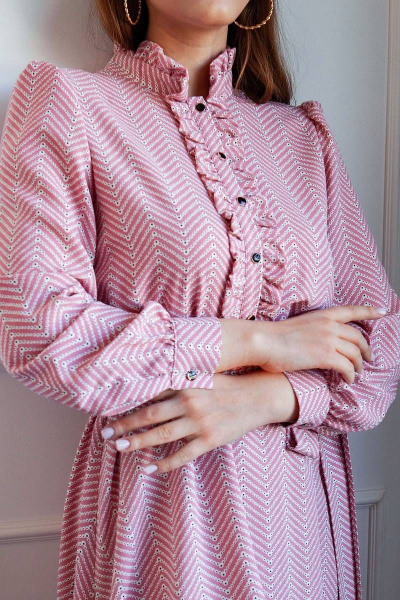 Платье ARTiMODA 321-17 розовый+белый - фото 4