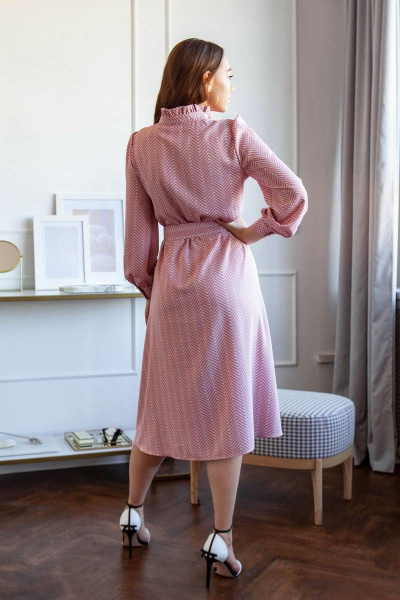 Платье ARTiMODA 321-17 розовый+белый - фото 3