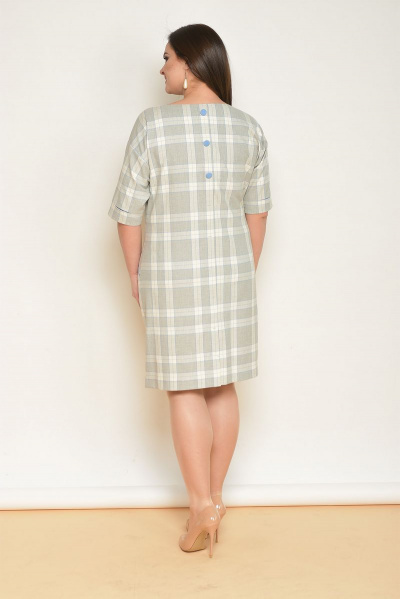 Платье Lady Style Classic 926 серый+голубая_клетка - фото 2