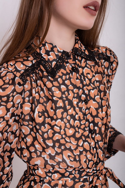 Платье АСВ 1239.3 черно-оранжевый - фото 3