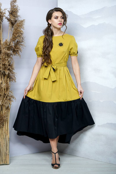 Платье Olegran О651 желтый - фото 1