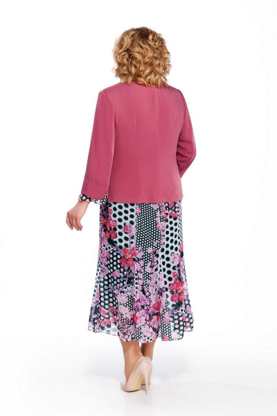 Жакет, платье Pretty 848 розовый+цветы - фото 2