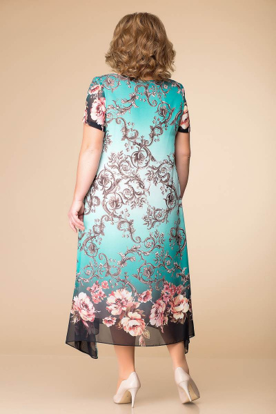 Платье Romanovich Style 1-1332 бирюзовые_вензеля - фото 2