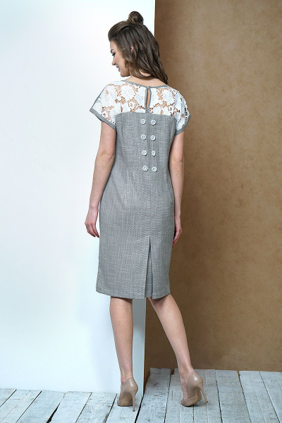Платье Fantazia Mod 3413 серо-оливковый - фото 4