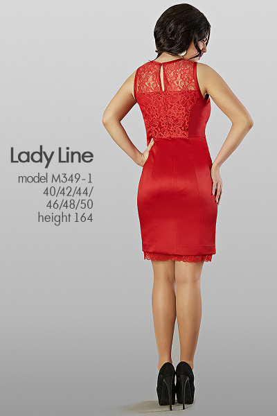 Платье Lady Line 349-1 красный - фото 2