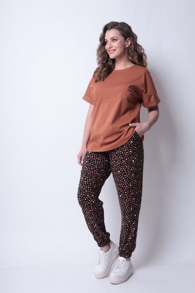Блуза, брюки Michel chic 1285 коричневый - фото 3