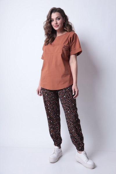 Блуза, брюки Michel chic 1285 коричневый - фото 1