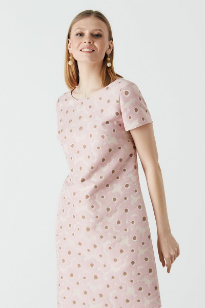 Платье Nelva 51001 розово-кремовый-жаккард - фото 2
