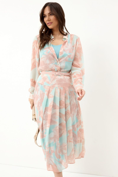Блуза, топ, юбка Магия моды 2067 розово-голубой - фото 2