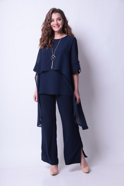 Блуза, брюки Michel chic 1287 темно-синий - фото 1