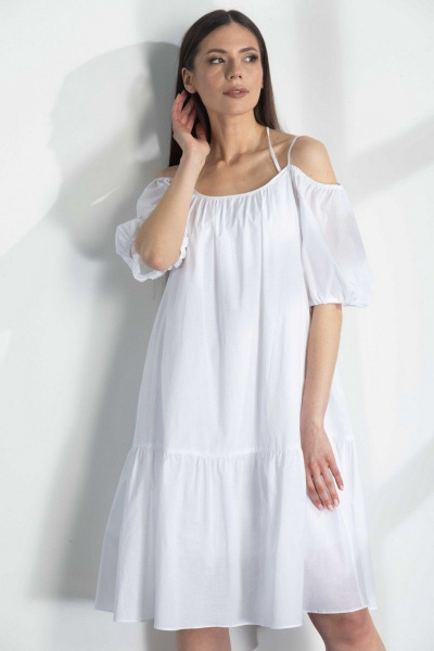 Платье VLADINI DR1159/2 белый - фото 1