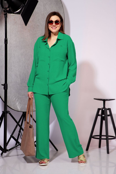Блуза, брюки Anastasia 799 зеленый - фото 1